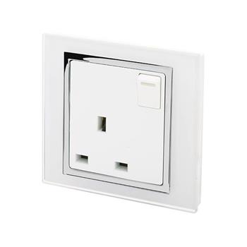 Crystal CT 13A Single Plug Socket with Switch White