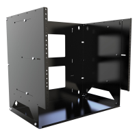 APBS198UBK (APBS Series Adjustable Depth Wall Rack With Shelf - Hammond Manufacturing) - Adjustable Wall Bracket w/ shelf - 8U w/ depth 12-18