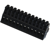 ASP0441222 (12 Pole vertical spring PCB terminal block 3.81mm pitch 10A 130V - Hylec APL Electrical Components)