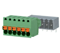 ASP0630206 (2 Pole vertical spring PCB terminal block 3.5mm pitch 8A 130V - Hylec APL Electrical Components)