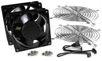 AVFK2AC120 (FK Series Fan Kits - Hammond Manufacturing) - Dual Fan kit with 4x guards and cord