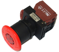DLB22-D11RI (Double push button switch 1a 1b, red cap AC.DC220-240V - Hylec APL Electrical Components)