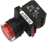 DLB22-F11RI (Flush head switch 1a 1b, red cap AC.DC220-240V - Hylec APL Electrical Components)