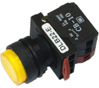 DLB22-F11YI (Flush head switch 1a 1b, Yellow cap AC.DC220-240V - Hylec APL Electrical Components)