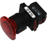 DLB22-G01RI (Mushroom head switch 1b, red cap AC.DC220-240V - Hylec APL Electrical Components)