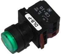 DLB22-P11GI (Elevated head push push release 1a 1b, green cap AC.DC220-240V - Hylec APL Electrical Components)