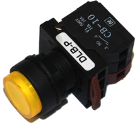 DLB22-P11YI (Elevated head push push release 1a 1b, Yellow cap AC.DC220-240V - Hylec APL Electrical Components)