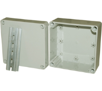 DN12E (Grey RAL7035 IP66, IK08 general purpose ABS enclosure with internal mounting stand-offs