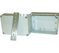 DN14E (Grey RAL7035 IP66, IK08 general purpose ABS enclosure with internal mounting stand-offs