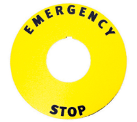 DPB22-R01C (Emergency stop Yellow Legend Plate - Hylec APL Electrical Components)