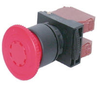 DPB22-R01R (Reset mushroom head push button 1b red cap - Hylec APL Electrical Components)