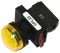 DPL22-YA (Pilot lamp round head yellow cap AC.DC24V - Hylec APL Electrical Components)