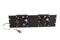 PPGPFPA (PPG Series Fan Panel Assembly - Hammond Manufacturing) - Fan Panel Assembly, 3U, 2 Fans - Steel/Black