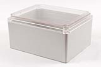RP1630C (RP Series Enclosures - Ritec) - Off-White / Clear Lid - 250mm x 200mm x 130mm - Polycarbonate - IP65