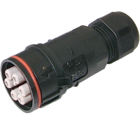 THF.404.B2E (TeePlug Powersocket 6 pole Crimp terminal 7mm to 14mm cable diameter, 1.5 mm max conductor size IP65 17.5A 400V 1 cable entry - Hylec APL Electrical Components)