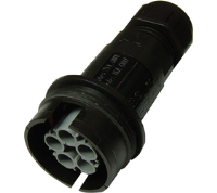THF.408.A2A.Z (TeePlug to be used with THB.408, 5 pole Crimp terminal 7mm to 14mm cable diameter, 1.5 mm max conductor size IP68 17.5A 400V 1 cable entry, assembled - Hylec APL Electrical Components)