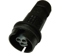 THF.408.A2B (TeePlug to be used with THB.408, 3 pole Crimp terminal 7mm to 14mm cable diameter, 1.5 mm max conductor size IP68 17.5A 400V 1 cable entry - Hylec APL Electrical Components)