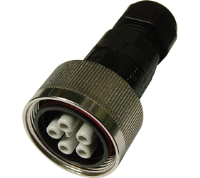 THF.408.B2A (TeePlug with metal collar, 5 pole Crimp terminal 7mm to 14mm cable diameter, 1.5 mm max conductor size IP68 17.5A 400V 1 cable entry - Hylec APL Electrical Components)