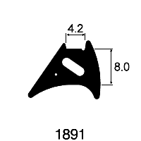 8.0mm x 4.2mm Wedge Gasket - Gasket 8.0mm (Per metre)