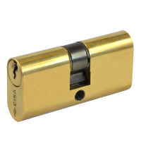 Cisa Small Oval Double Cylinder - Brass, 55mm (27.5-27.5)