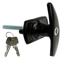 Black Universal 'T' Handle Garage Door Lock