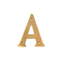 Metal House Letters A-F - A, Brass