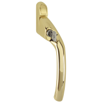 Hoppe Tokyo Cranked Espag Window Handle - Polished Brass, Right Hand