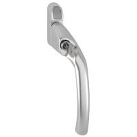 Hoppe Tokyo Cranked Espag Window Handle - Anodised Silver, Right Hand