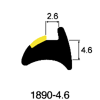 Wedge Gasket 4.6mm x 2.6mm - 4.6mm Yellow Stripe (10m Bag)