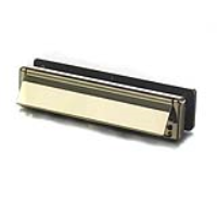Nu-Mail Letterbox 310mm x 75mm - Polished Gold (Surround &amp; Flap)