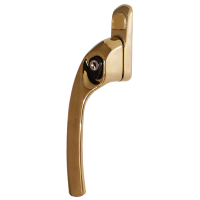 Q-Line Espag Locking Window Handle - Left Hand, Polished Gold