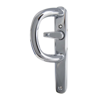 Q-Line P-Handle For Inline Sliding Patio Doors - Polished Chrome, Blank External Backplate