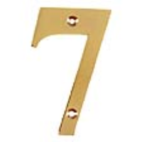 Metal House Numbers 0-9 - Number 7 Brass Finish