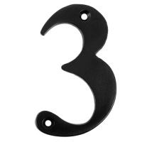 Metal House Numbers 0-9 - Number 3 Black Finish