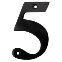 Metal House Numbers 0-9 - Number 5 Black Finish