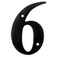 Metal House Numbers 0-9 - Number 6 Black Finish