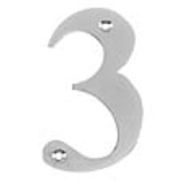 Metal House Numbers 0-9 - Number 3 Chrome Finish
