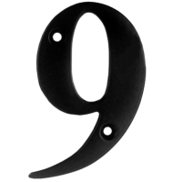 Metal House Numbers 0-9 - Number 9 Black Finish