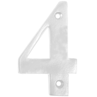 Metal House Numbers 0-9 - Number 4 Chrome Finish