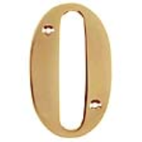 Metal House Numbers 0-9 - Number 0 Brass Finish