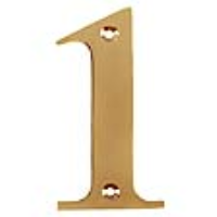Metal House Numbers 0-9 - Number 1 Brass Finish