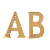 Metal House Letters A-F - D, Brass