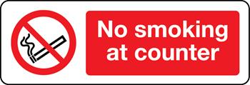 No Smoking At Counter Sign