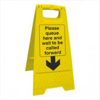 Please Queue Here And Wait To Be Called Floor Stand