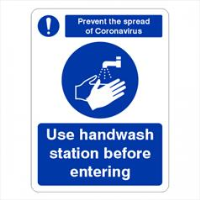 Use Handwash Station Before Entering Sign