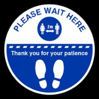 Please Wait Here Floor Sticker