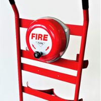 Double Fire Extinguisher Trolley with Rotary Hand Bell