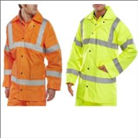 Lightweight Waterproof Hi Vis Traffic Jacket Yellow or Orange Sizes S - 6XL TJ8
