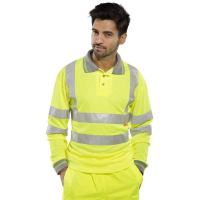 Hi Vis Polo Shirt Long Sleeve Yellow or Railspec Orange BPKSLSEN