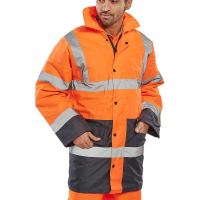 Quilt Lined Hi Vis Traffic Jacket Orange sizes S-5XL TJSTTENGORN